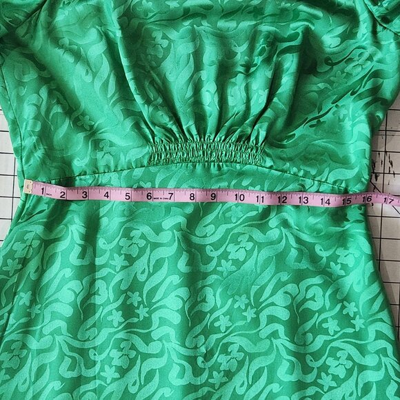 SALONI 100% Silk Green Bianca Midi Dress NWT Size 10 - Picture 15 of 17